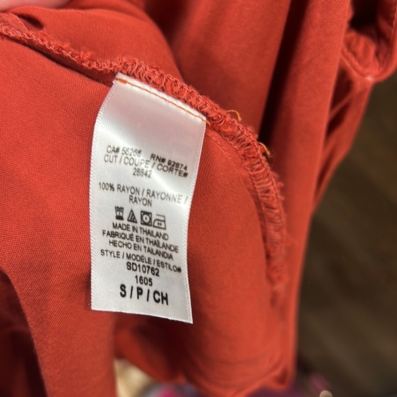 Splendid Rust Red Layered Ruffle Off-Shoulder Dress | Size Small - Picture 7 of 11